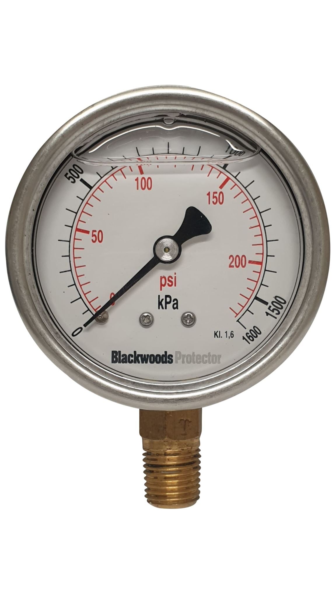 Gauges Pressure SS- 1/4" BSP-Bottom- 0/ 1600 kPa (Each)