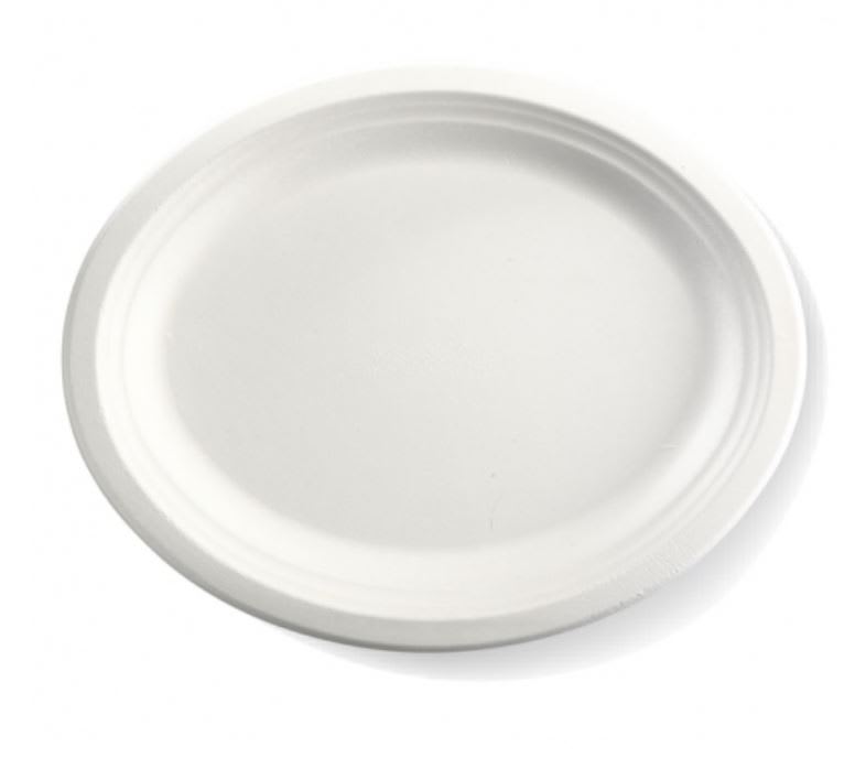 BioPak Plant Fibre White Oval Plate 32x25cm / 12.5x10" 125 (Pack)