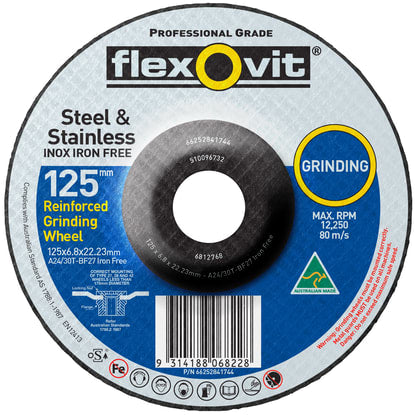 125 x 6.8 x 22mm Grinding Disc Iron Free - Each