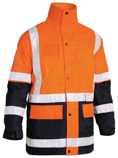 Bisley, 5-IN-1 Rain Jacket, BK6975 - Orange/Navy (Size: XL)