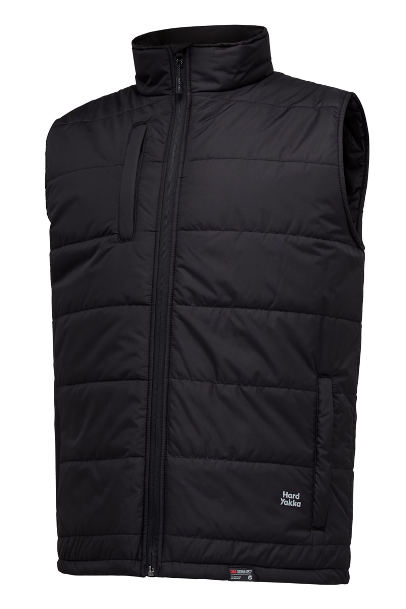 Hard Yakka, Thinsulate Puffer Vest - Black (Size: 2XL)