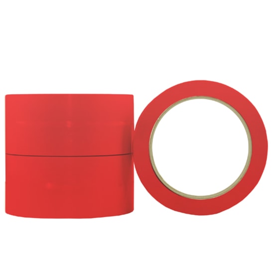 uPVC Rubber Red Packaging Tape 48mm x 66m Roll-48mm x 66m, Red-48/Case-Roll