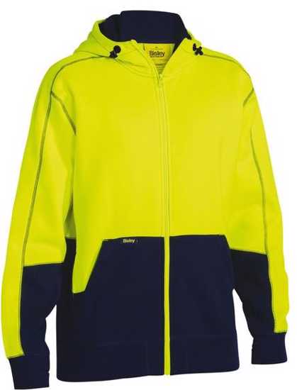 Bisley, Hi Vis Fleece Hoodie, BK6819 (Each) - Fluro Yellow - Size: 6XL