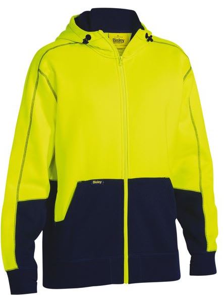 Bisley, Hi Vis Fleece Hoodie, BK6819 (Each) - Fluro Yellow - Size: L