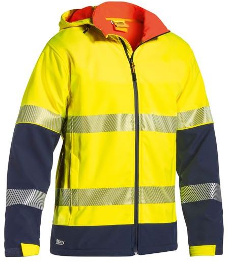 Bisley, Hi Vis Ripstop Soft Shell Jacket, BJ6934T (Each) - Size: 4XL - Yellow
