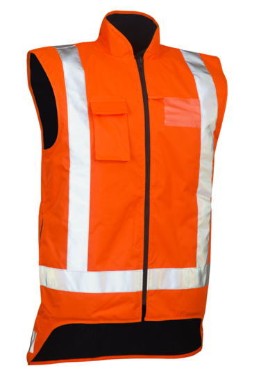 Tornado, Hi Vis Winter Vest (Each) - Fluro Orange - Size: 5XL