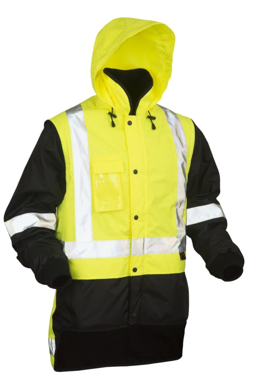 Tornado, Hi Vis Zip Off Sleeve Jacket - Fluoro Yellow - XL