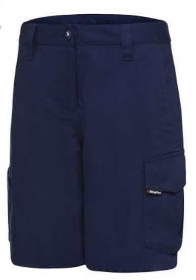 KingGee, Women's Ripstop Short, K47000 (Pair) - Navy - Size: 18