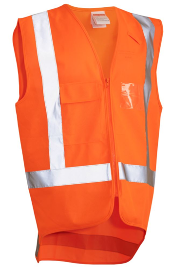 Hard Yakka, Hi Vis Safety Vest, N4VU04 (Each) - Fluro Orange - Size: 4XL