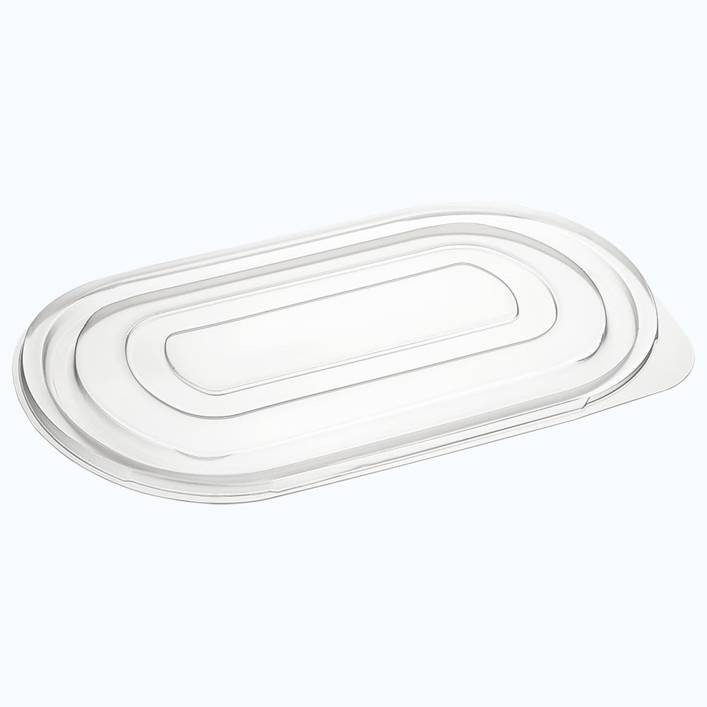 PP Oval Single Compartment Meal Tray Lids 50 (Pack)