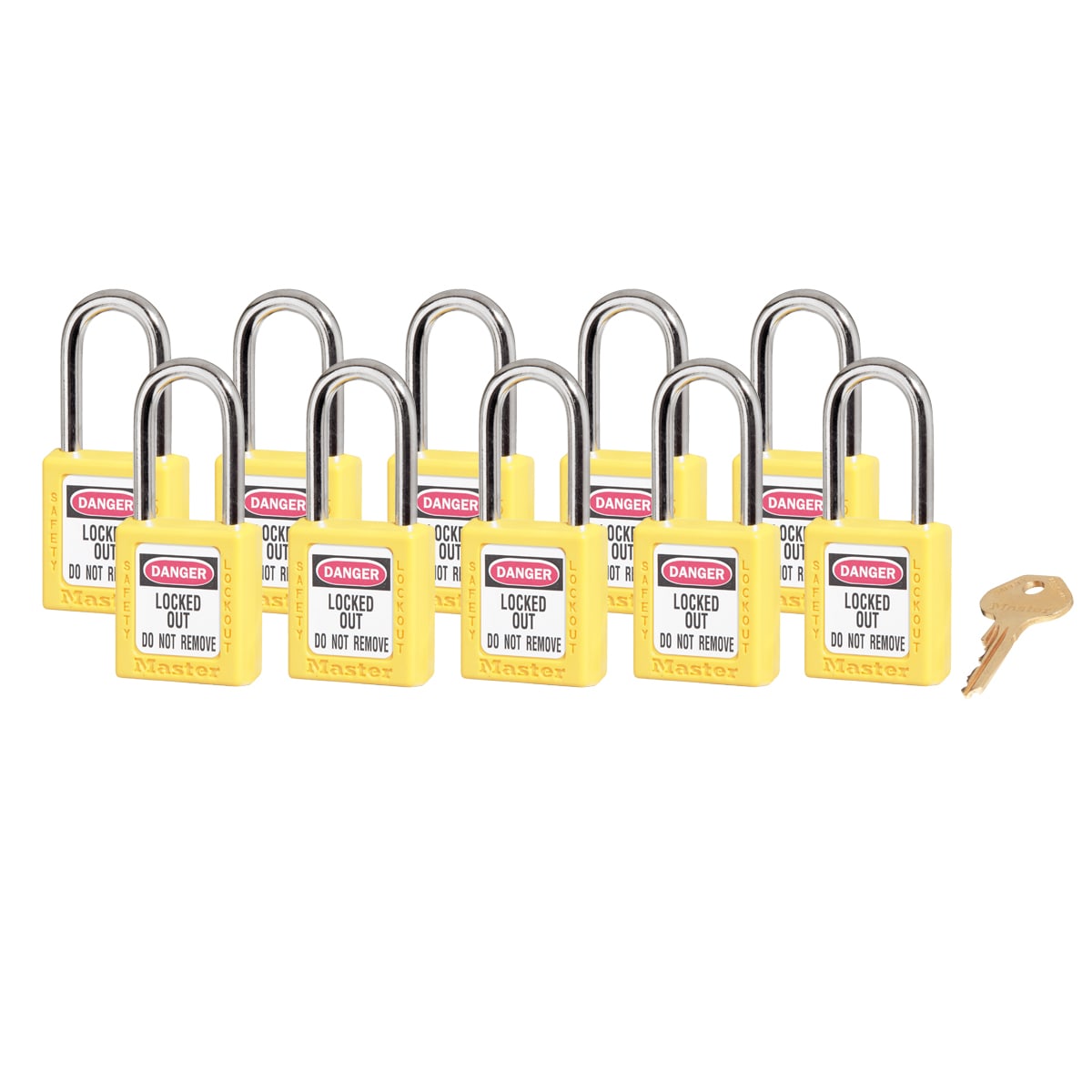 Master Lock 0410 Zenex Safety Lockout Padlock KEYED ALIKE, 38mm 10 (Pack) - Blue