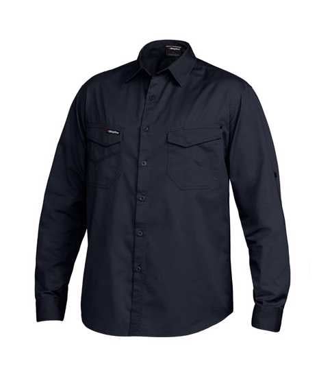 KingGee, Tradies Shirt, K14350 (Each) - Oil Navy - Size: M