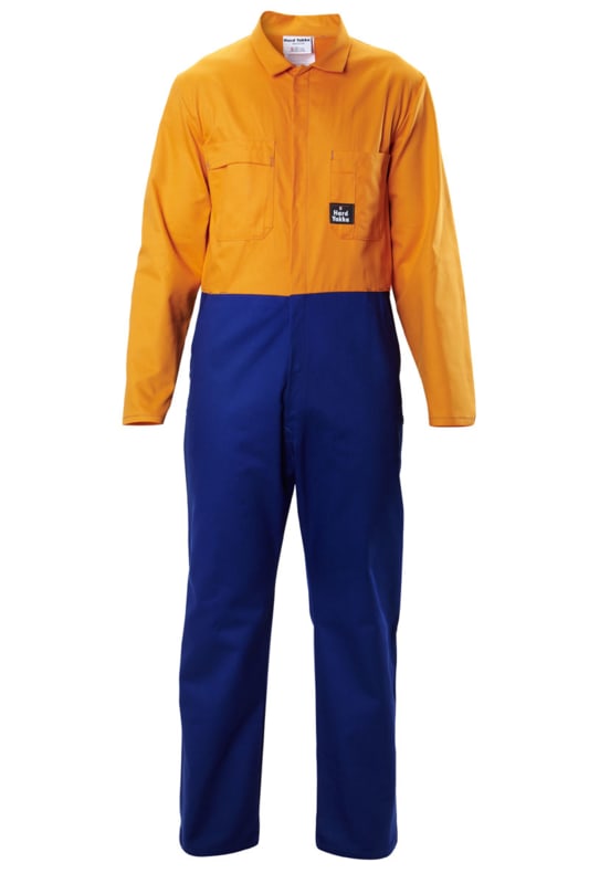 Hard Yakka, Hi Vis Overall, N0D1HV (Pair) - Blue/Orange - Size: 3