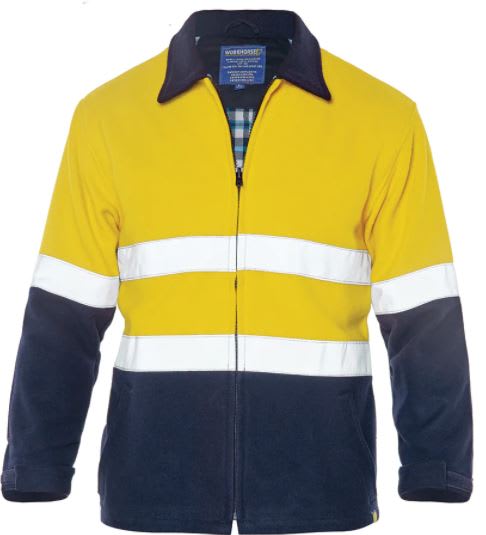 Workhorse, Hi Visibility Bluey Jacket, MJA034 - Yellow/Navy (Size: XL)