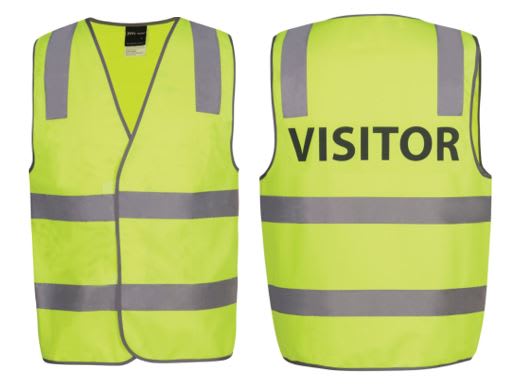 JB's Wear, Hi Vis Visitor Vest, 6DNS - Lime (Size: 5XL)