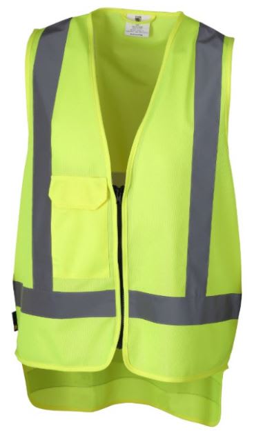 Workhorse, Hi Vis Safety Vest, MVE028 - Fluoro Yellow (Size: L)