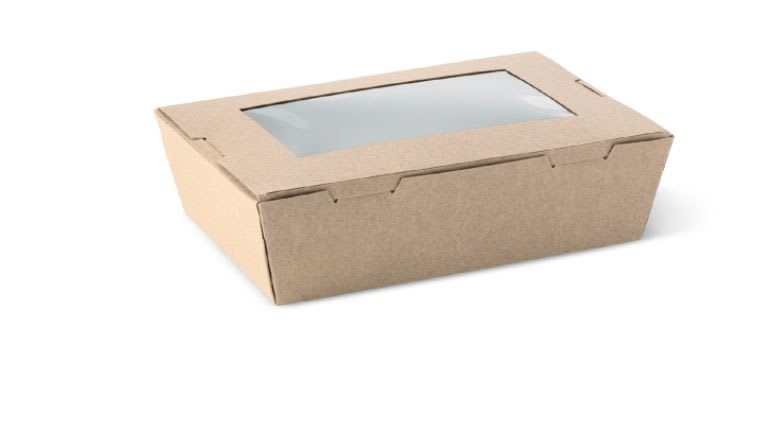 Detpak Lunch Box Window Brown Medium 180x120x50mm Pack of 50 (Pack)