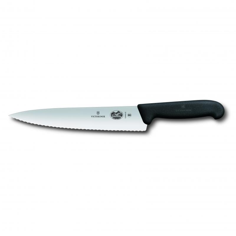 Victorinox Cooking Carving Knife 19cm Wavy Edge Black