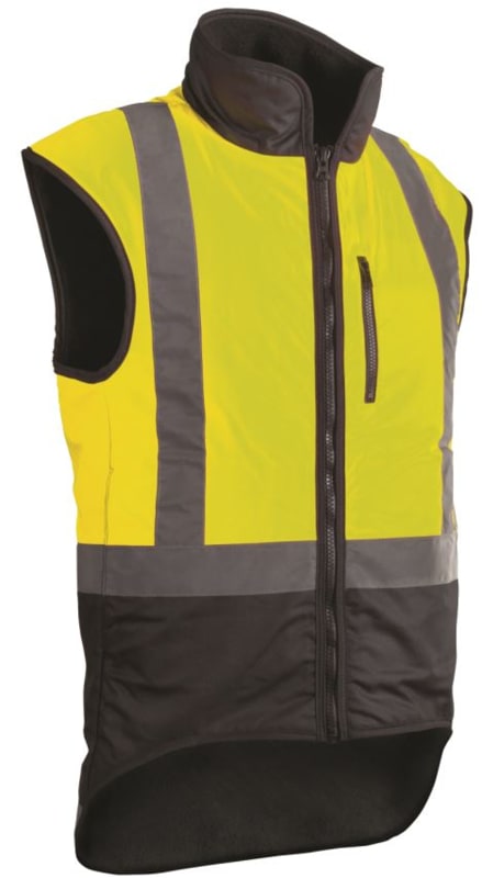 Styx Mill, Hi Vis Oilskin Vest, 23SPH - Yellow/Black (Size: XL)