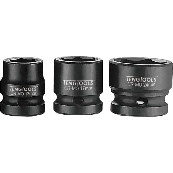 1/2in Dr. Stubby Impact Socket 17mm DIN
