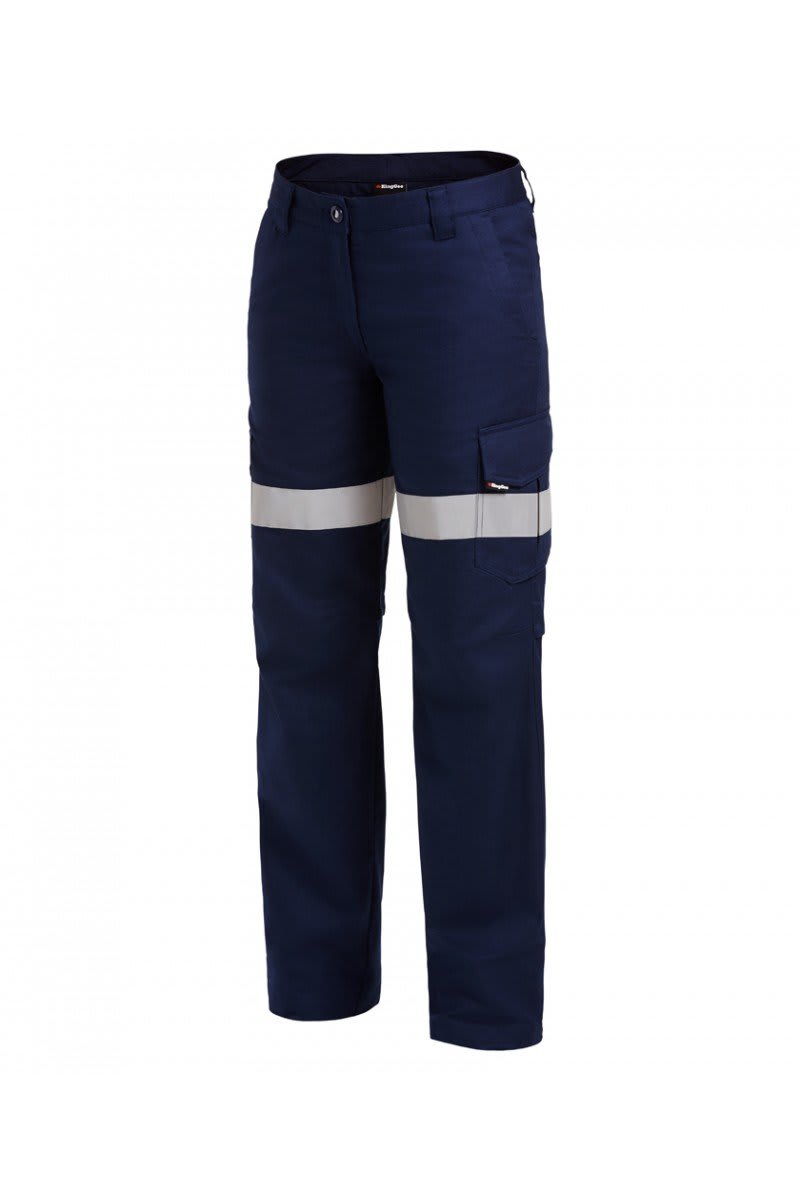 KingGee, Women's Taped Ripstop Trouser, K43825 - Navy (Size: 10)