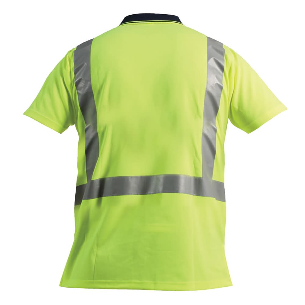 Hi Vis Microfibre Short Sleeve Polo, 23205 - Orange/Navy (Size: M)