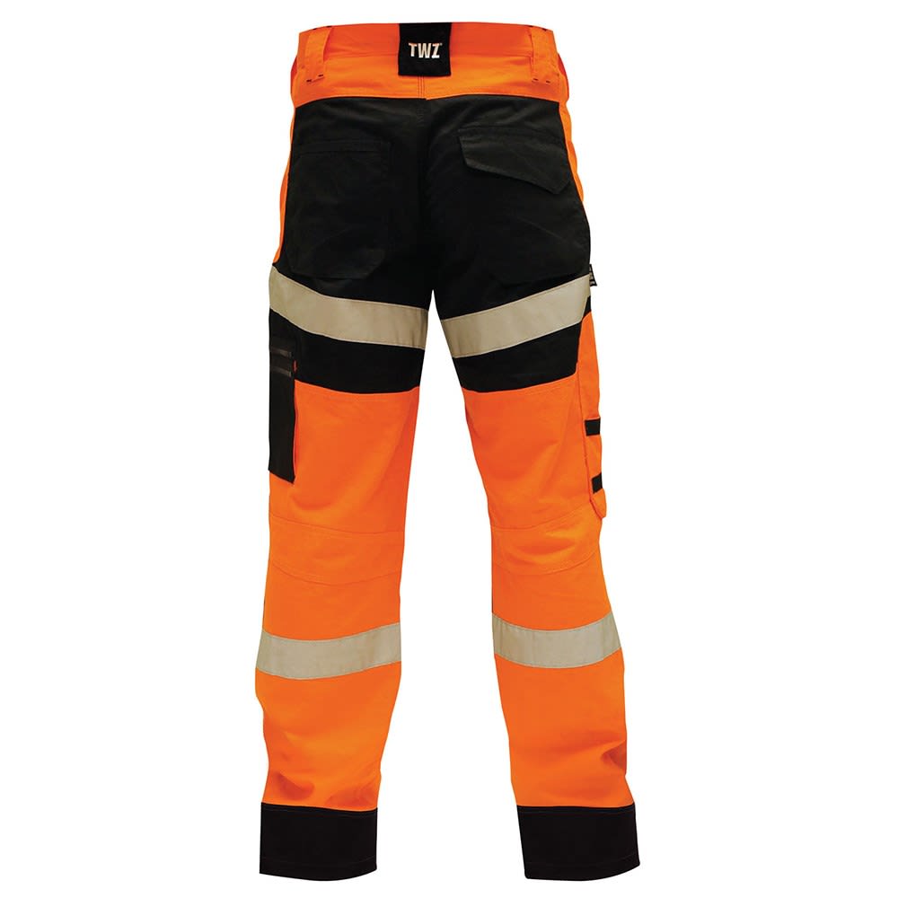 Bison, Lightweight Ripstop Taped Trouser, 170031T - Orange/Black (Size: 117)