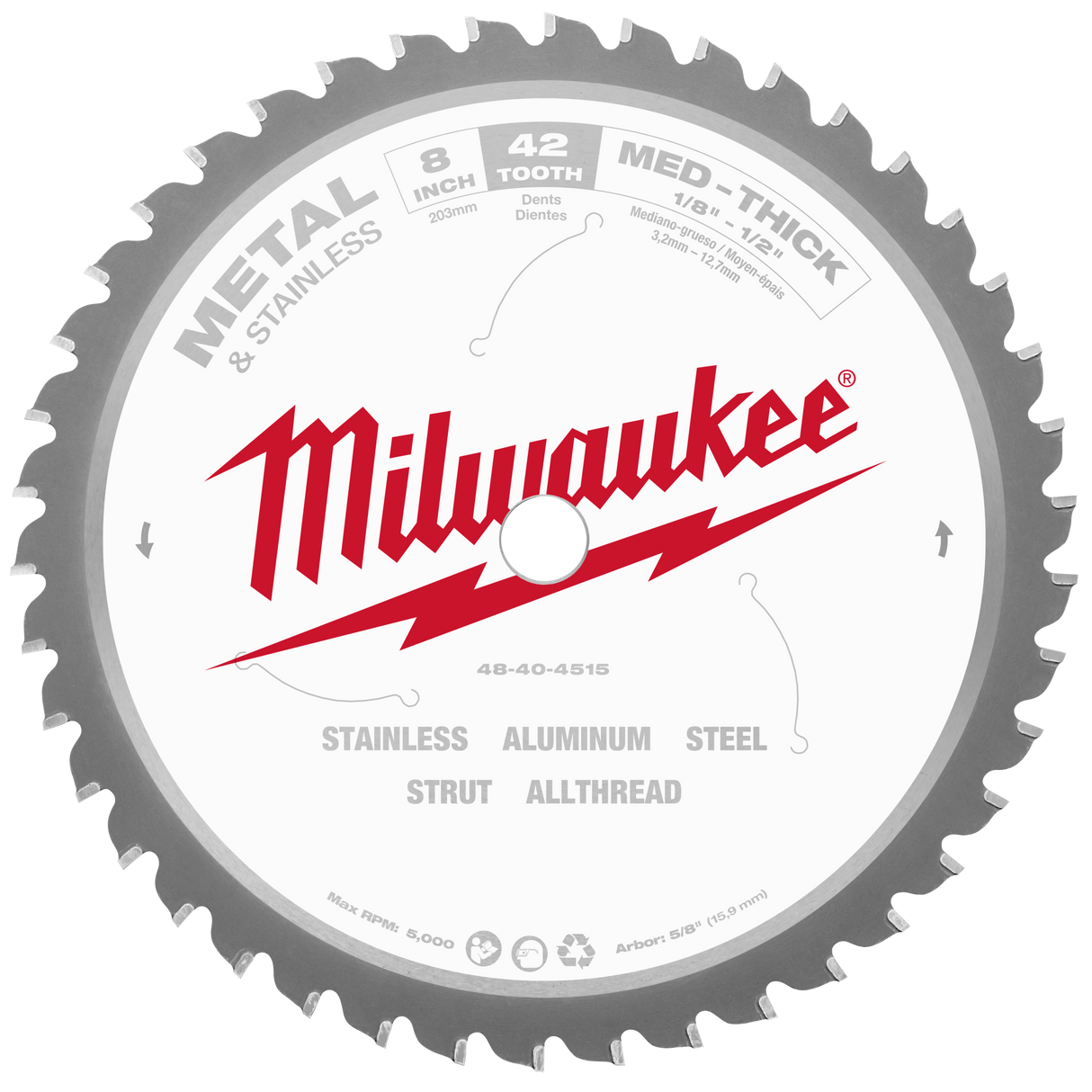 Milwaukee 203mm 42T Metal Circular Saw Blade (Each)