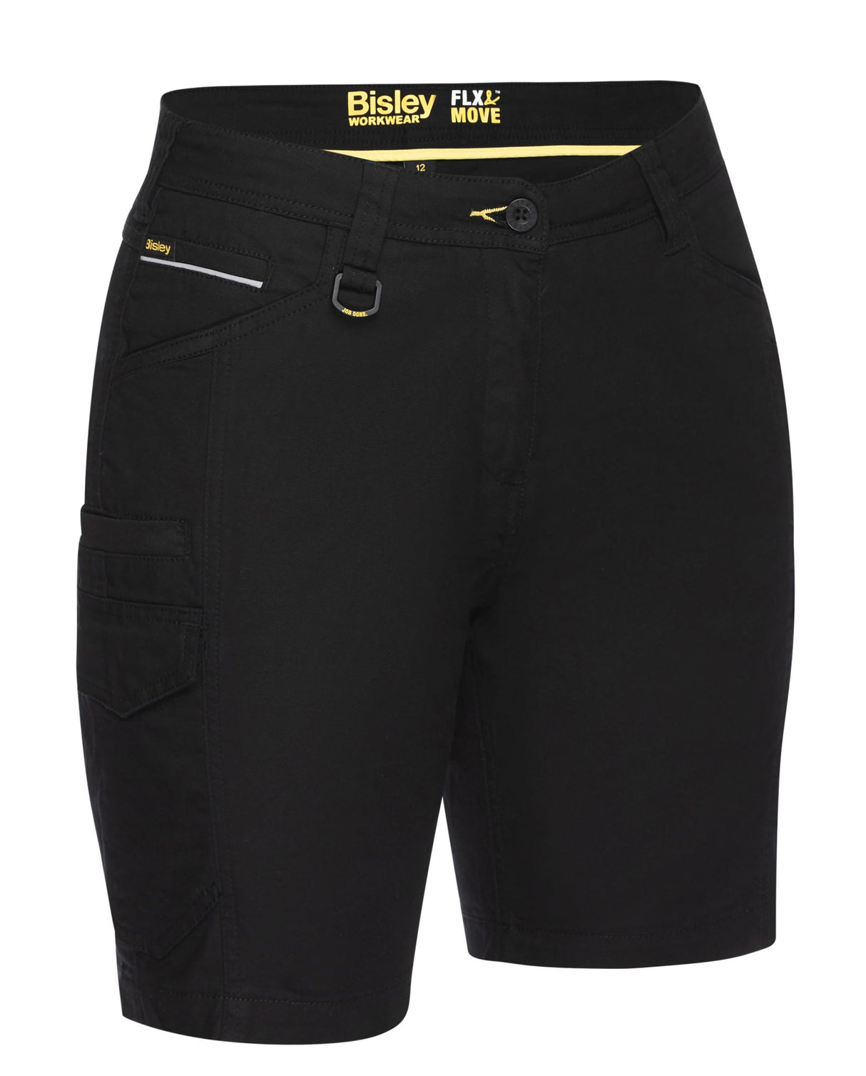 Bisley, Women's FLX & MOVE Cargo Short, BSHL1044 (Pair) - Black - Size: 6