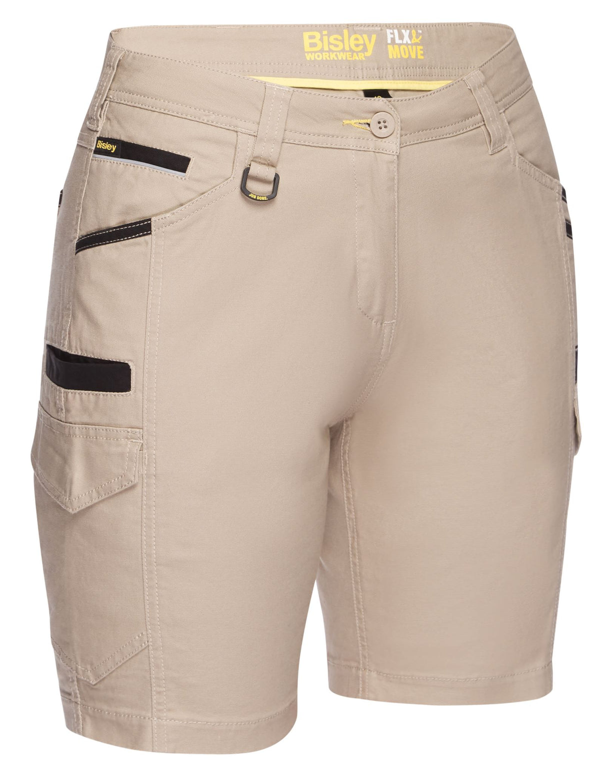 Bisley, Women's FLX & MOVE Cargo Short, BSHL1044 (Pair) - Stone - Size: 18