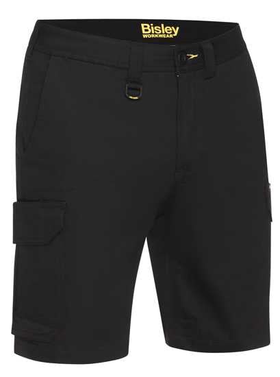 Bisley, Stretch Cotton Cargo Short, BSHC1008 (Pair) - Black - Size: 77