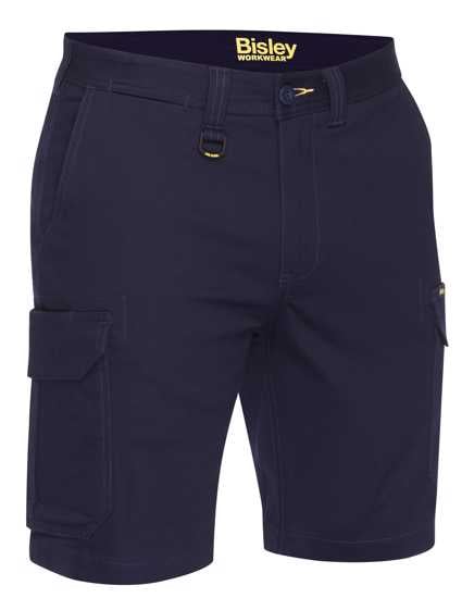 Bisley, Stretch Cotton Cargo Short, BSHC1008 (Pair) - Navy - Size: 87