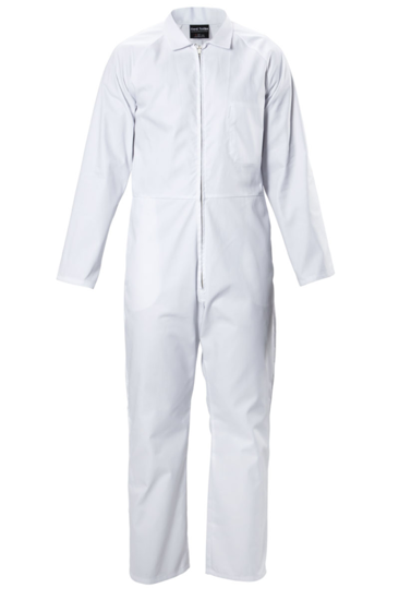 Hard Yakka, Polycotton Zip Overall, N4429 (Pair) - White - Size: 10