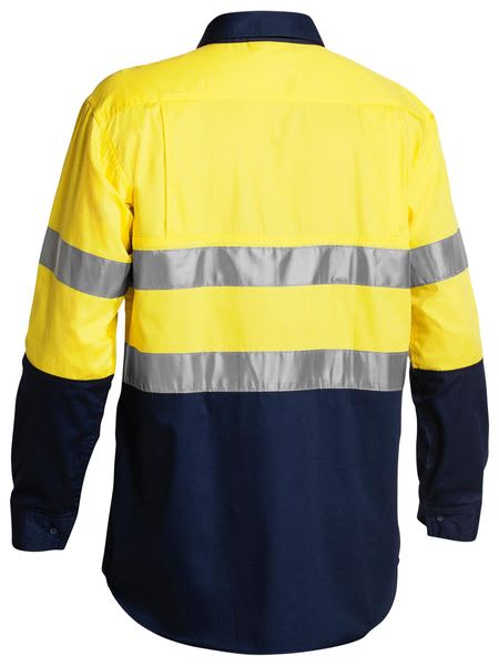 Bisley, Hi Vis Lightweight Shirt, BS6896 - Fluro Yel/Bottl (Size: 2XL)