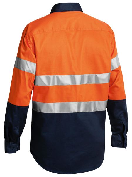 Bisley, Hi Vis Closed Front Shirt, BTC6456 - Orange/Navy - 5XL