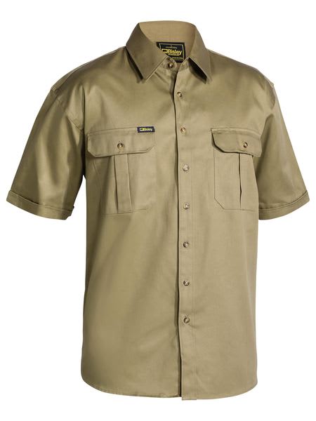 Bisley, Original Short Sleeve Shirt, BS1433 - Khaki (Size: XL)