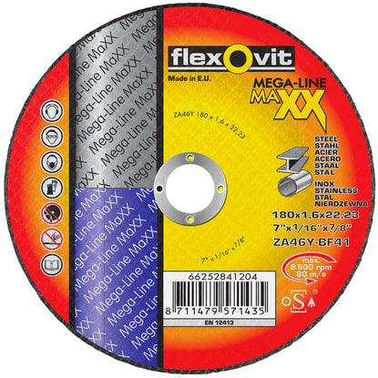 180 x 1.6 x 22mm Ultra Thin Cut Off Disc Maxx - 25 PK (Packet)