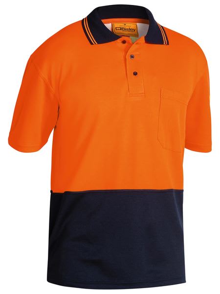 Bisley, Hi Vis Short Sleeve Polo, BK1234 - Orange/Navy (Size: L)
