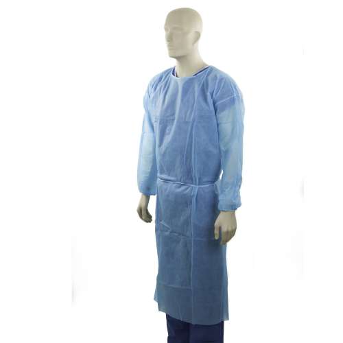 Bastion Polypropylene Isolation Gown Blue 1400x1370mm (Each)