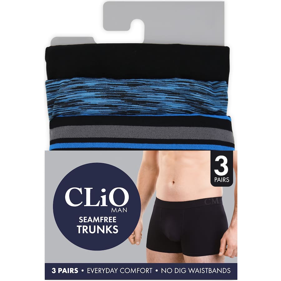 Clio Man Fashion Trunks Assorted Xl - 3pack