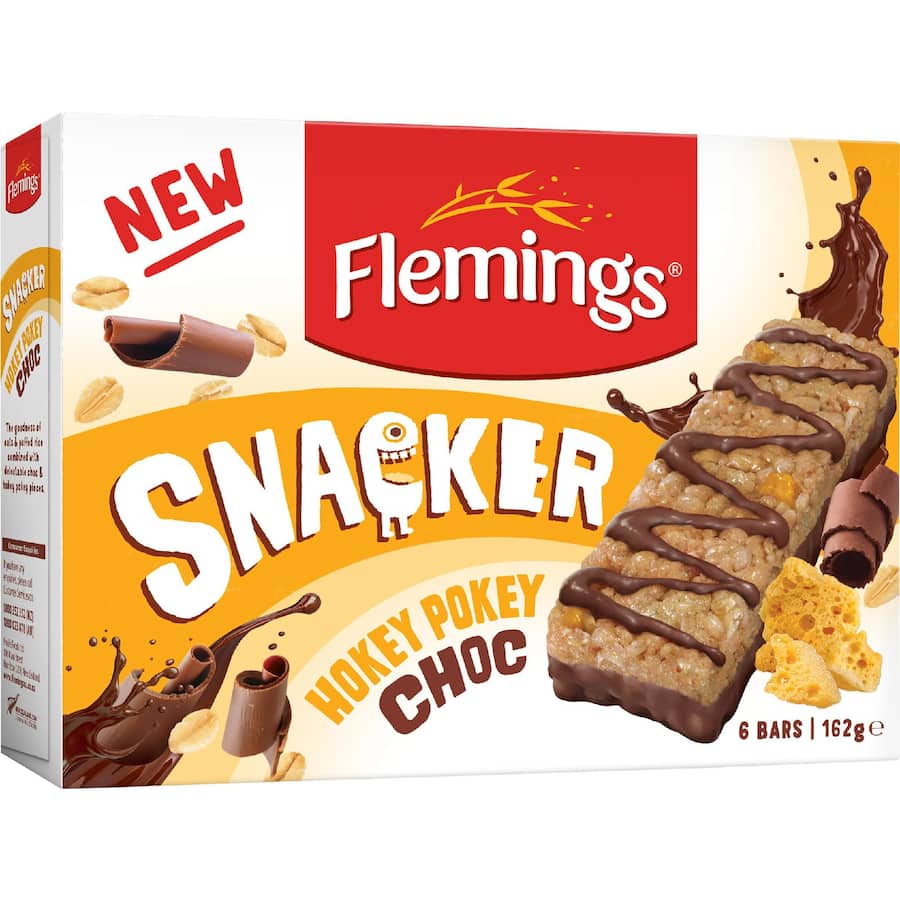 Flemings Snacker Muesli Bars Hokey Pokey 6pk 162g