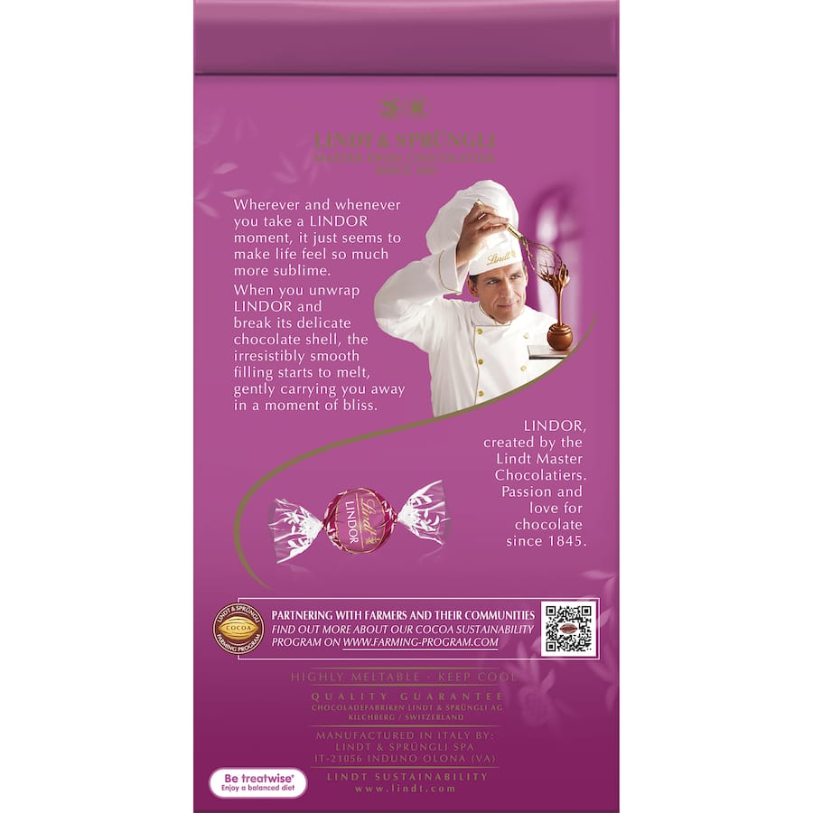 Lindor Chocolate Sharepack Raspberry & Cream 123g