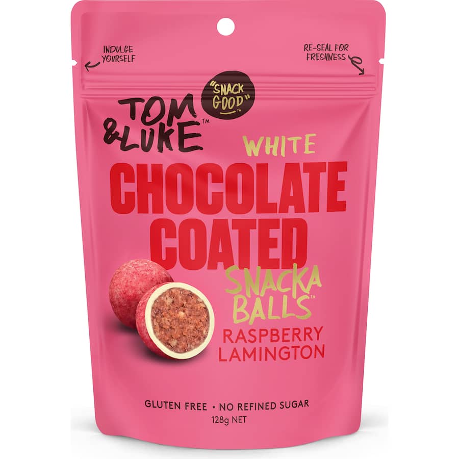 Tom & Luke Snack Balls Raspberry Lamington 128g