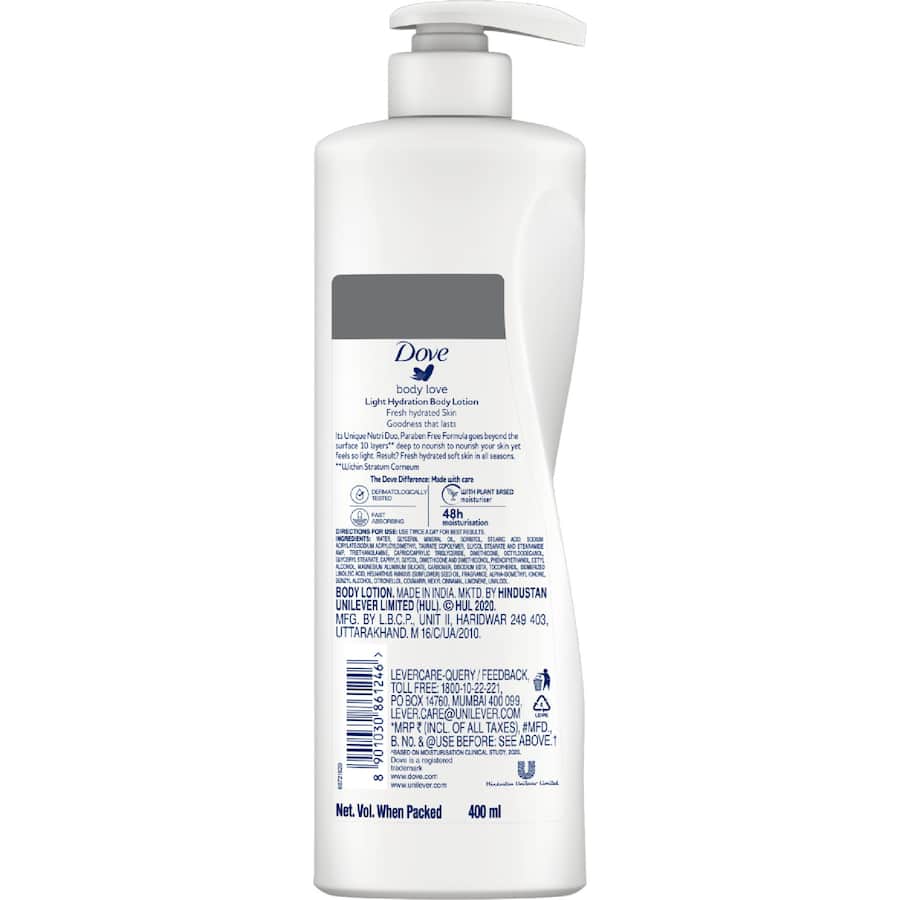 Dove Body Lotion Light Hydration 400mL