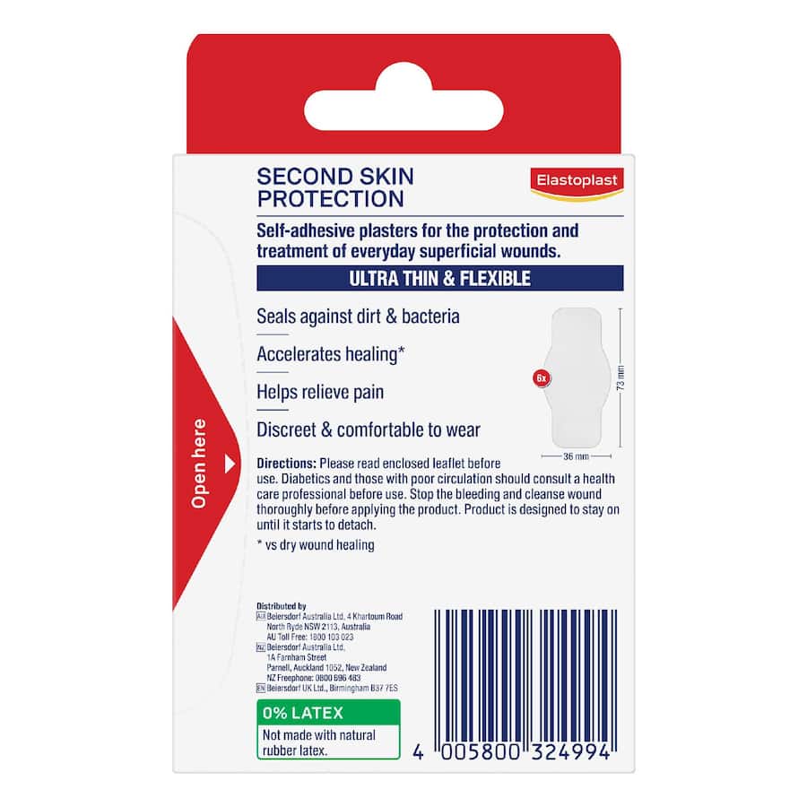 Elastoplast Plasters Second Skin Protection 6pack