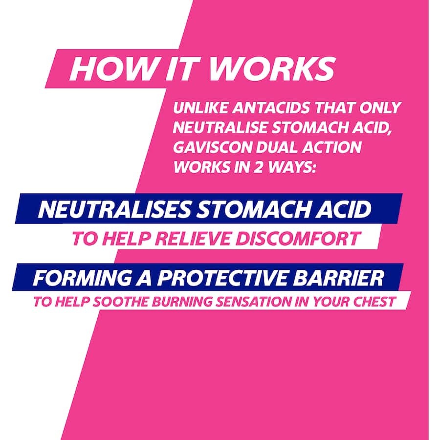 Gaviscon Dual Action Liquid Heartburn & Indigestion Relief Mixed Berry 500mL