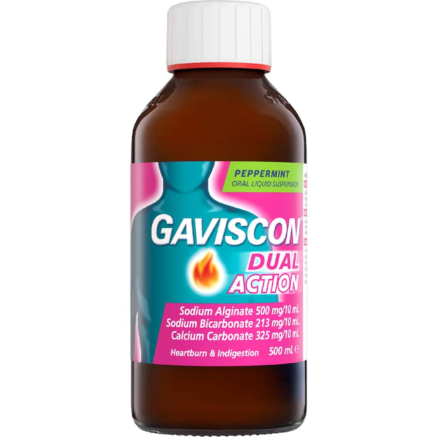 Gaviscon Dual Action Liquid Heartburn & Indigestion Relief Peppermint 500mL