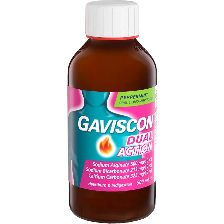 Gaviscon Dual Action Liquid Heartburn & Indigestion Relief Peppermint 500mL