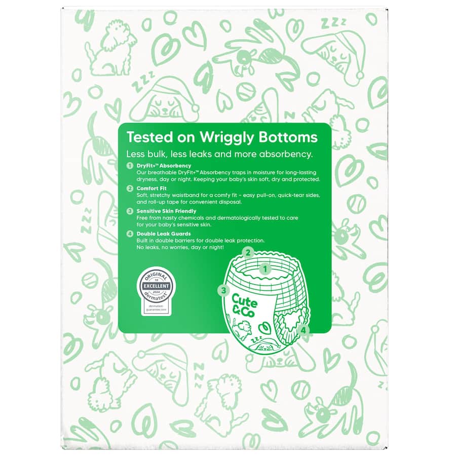Cute & Co Nappy Pants Walker Boys & Girls 13-18kg Size 5 54pack