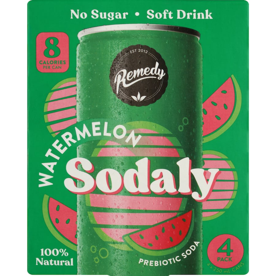 Remedy Sodaly Watermelon 4 x 250mL